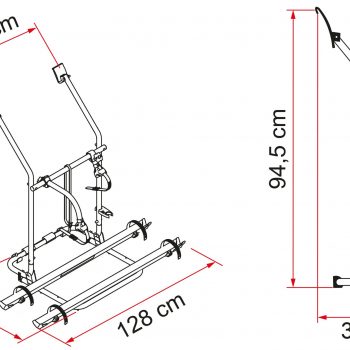 PORTABICICLETAS CARRY BIKE VW T3 T2 02094 19A DIMENSIONES